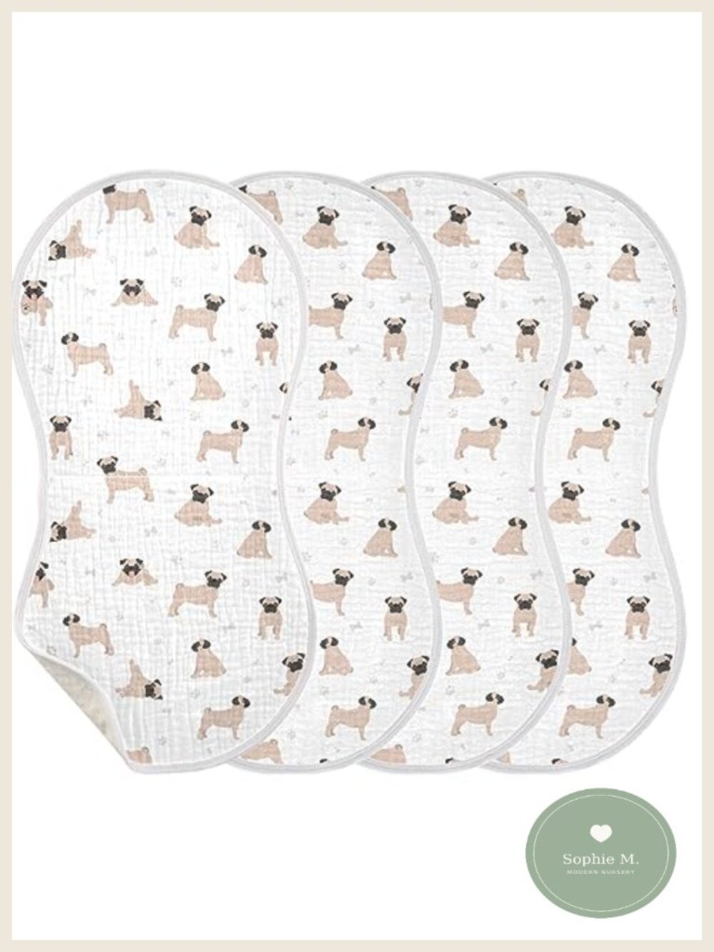 Muslin Baby Burp Cloths 100% Cotton Soft Absorbent 4 Piece 22x11 Inch
